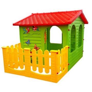 Casuta pentru copii Mochtoys Garden House cu gardut 190 cm