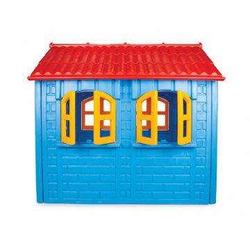 Casuta mare de gradina pentru copii Pilsan My Home Albastru 157x133x148 cm, utilizare interiorexterior,plastic rezistent UV,design realist,usa si ferestre functionale