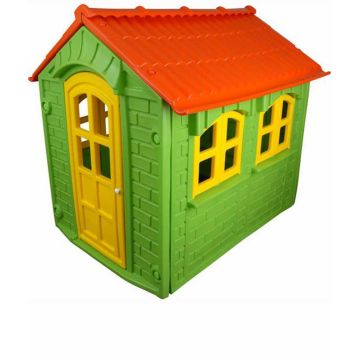 Casuta mare de gradina pentru copii Pilsan My Home Verde 157x133x148 cm, utilizare interiorexterior,plastic rezistent UV,design realist,usa si ferestre functionale