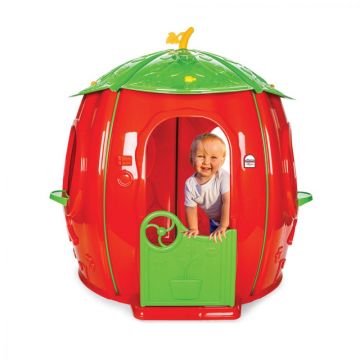 Casuta de gradina pentru copii Pilsan Strawberry, utilizare interiorexterior,plastic rezistent UV,design realist,usa si ferestre functionale