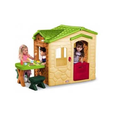 Casuta picnic cu terasa - crem