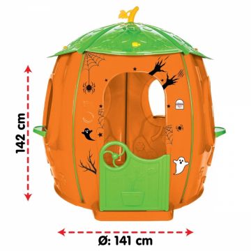 Casuta de gradina pentru copii Pilsan Pumpkin, utilizare interiorexterior,plastic rezistent UV,design realist,usa si ferestre functionale