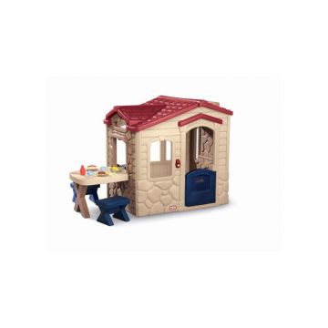 Casuta picnic cu terasa cream Little Tikes